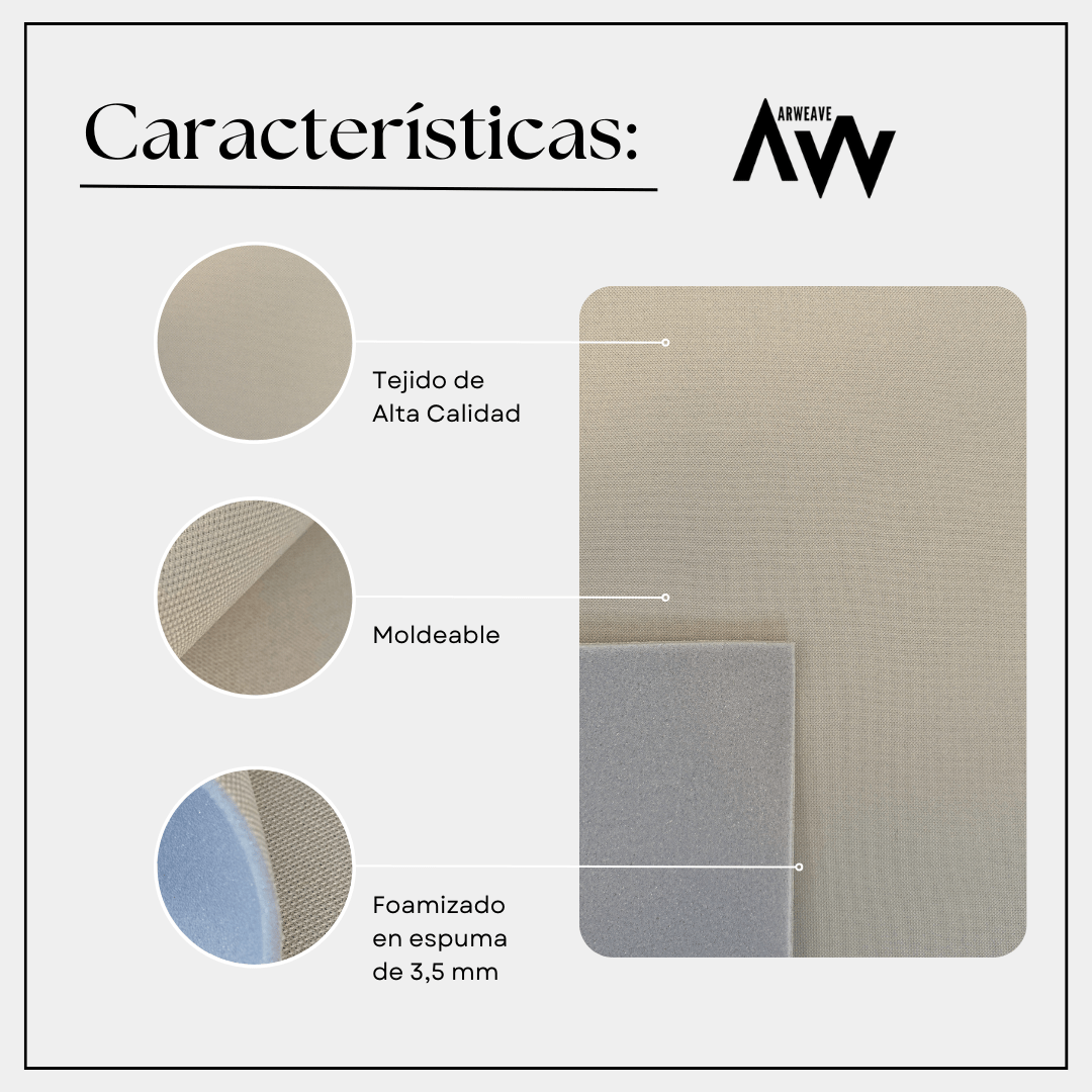 Kit para tapizar techo de coche y puertas (Tela foamizada + Cola para tapicería + Brocha)Arweave Textil