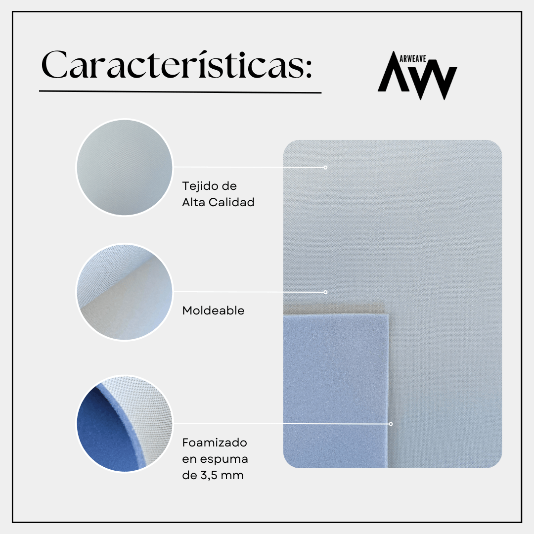 Kit para tapizar techo de coche y puertas (Tela foamizada + Cola para tapicería + Brocha)Arweave Textil