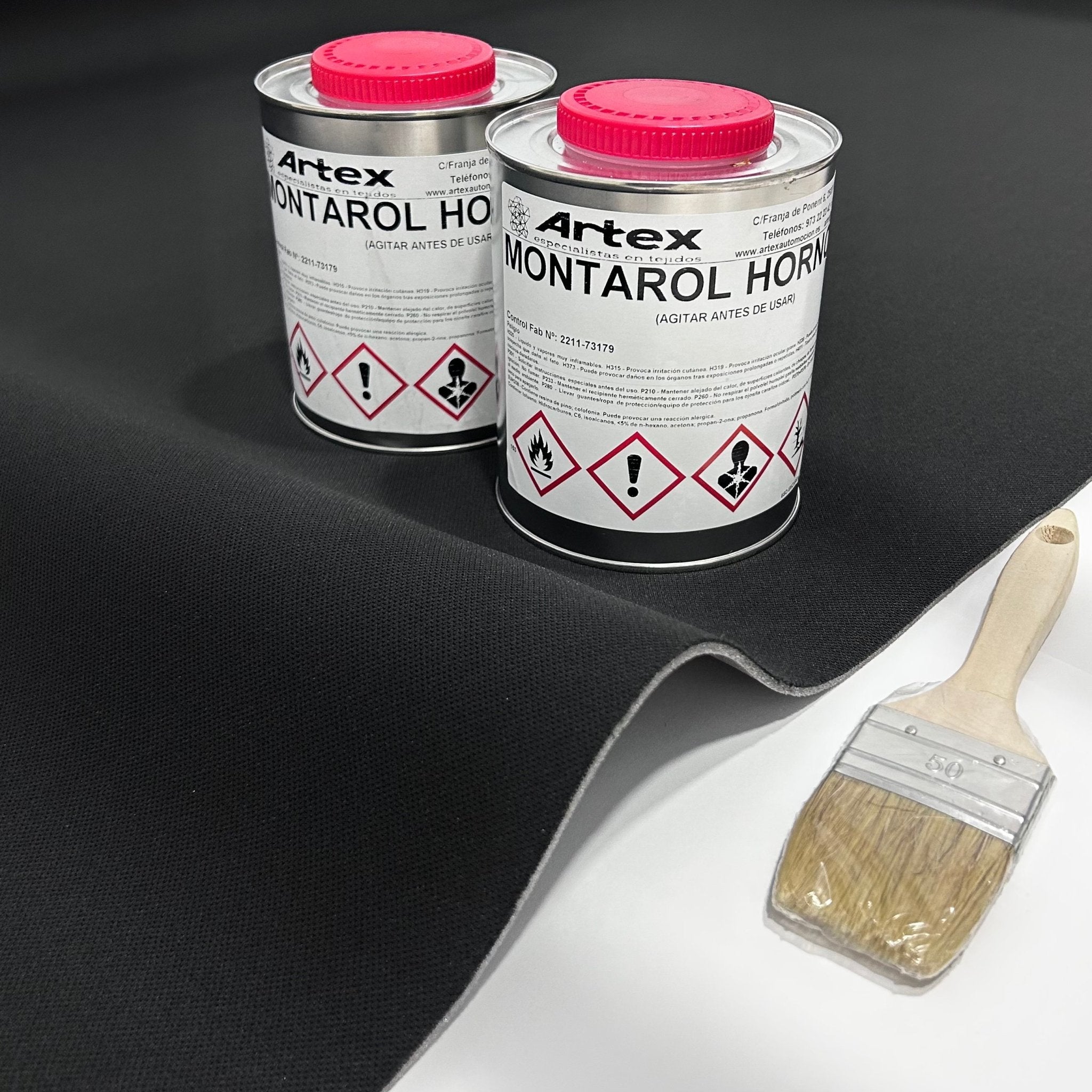 Kit para tapizar techo de coche y puertas (Tela foamizada + Cola para tapicería + Brocha)Arweave Textil