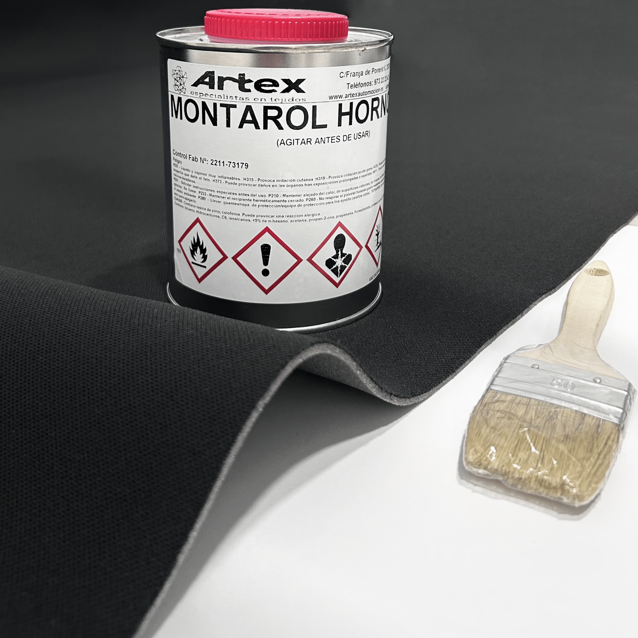 Kit para tapizar techo de coche y puertas (Tela foamizada + Cola para tapicería + Brocha)Arweave Textil