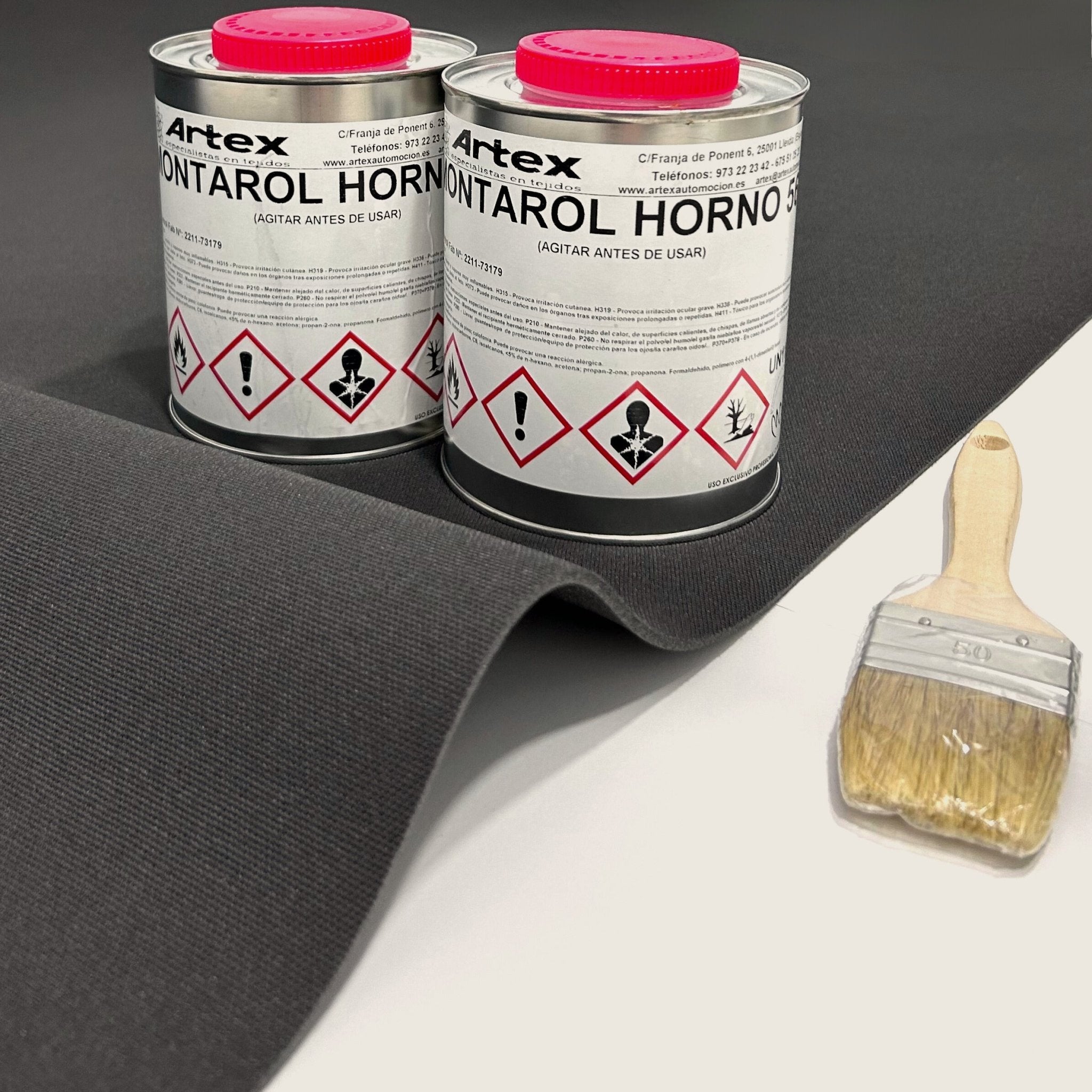 Kit para tapizar techo de coche y puertas (Tela foamizada + Cola para tapicería + Brocha)Arweave Textil