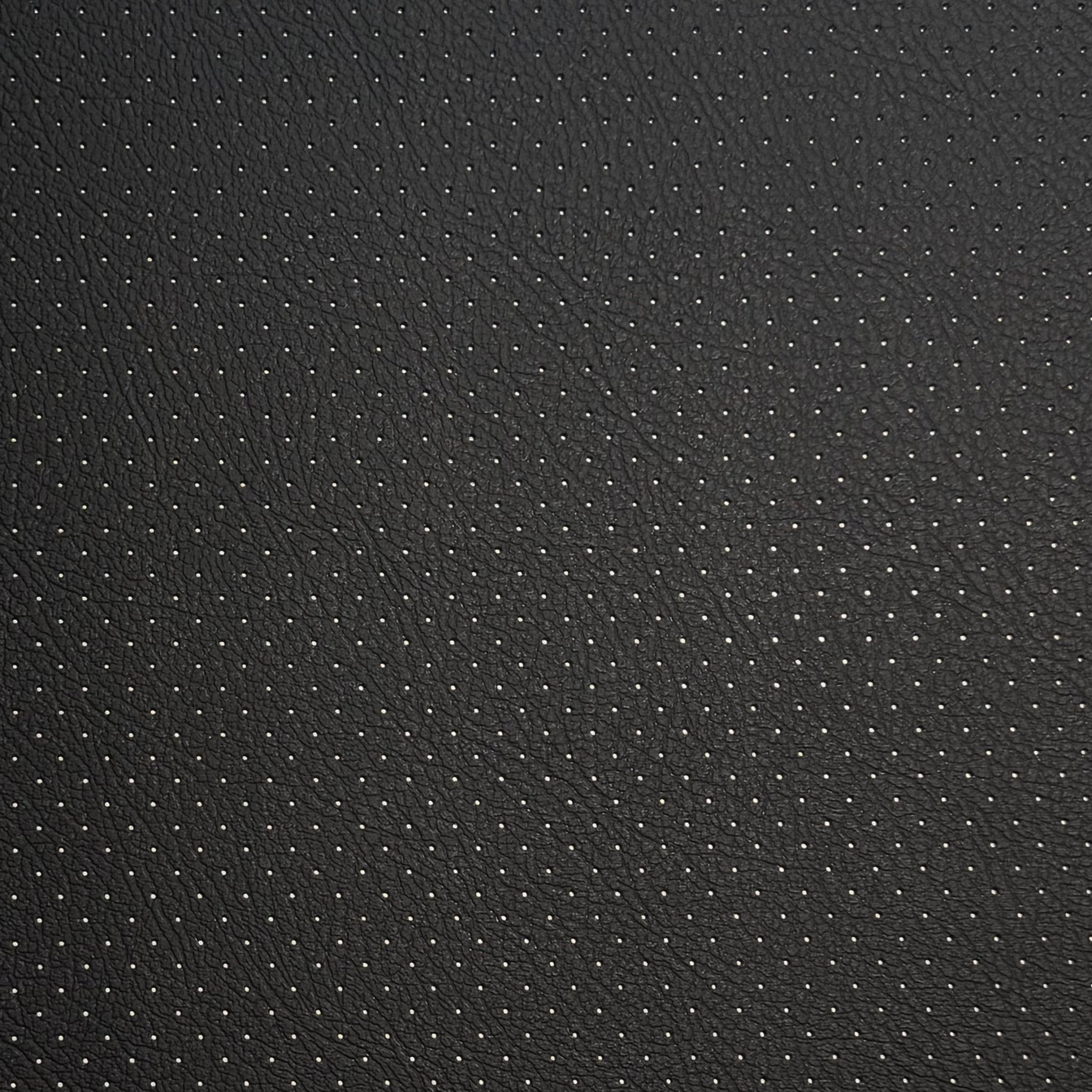 Polipiel Perforada Negra para Tapicería. Cuero de Imitación - HoustonArweave Textil