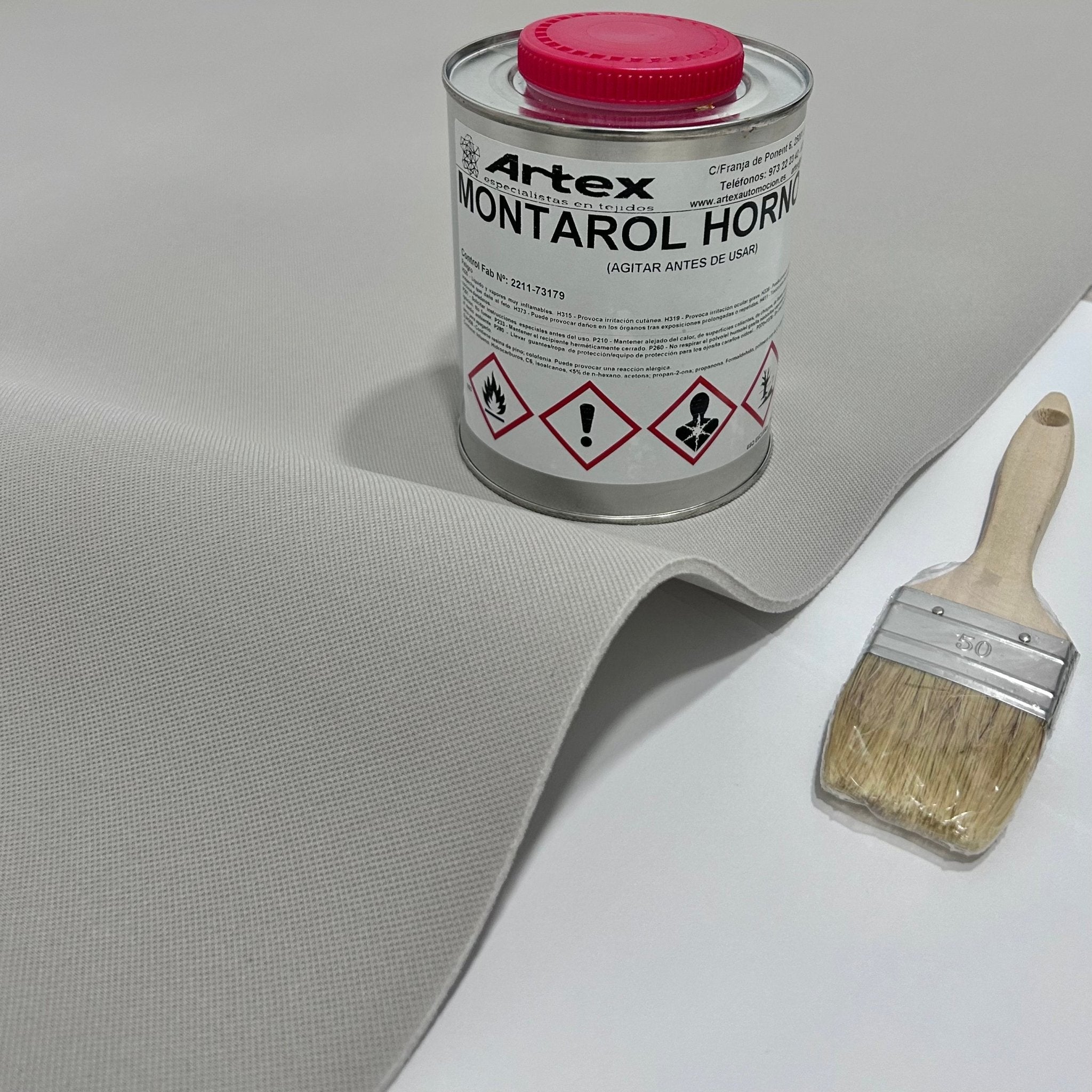 Kit para tapizar techo de coche y puertas (Tela foamizada + Cola para tapicería + Brocha)Arweave Textil