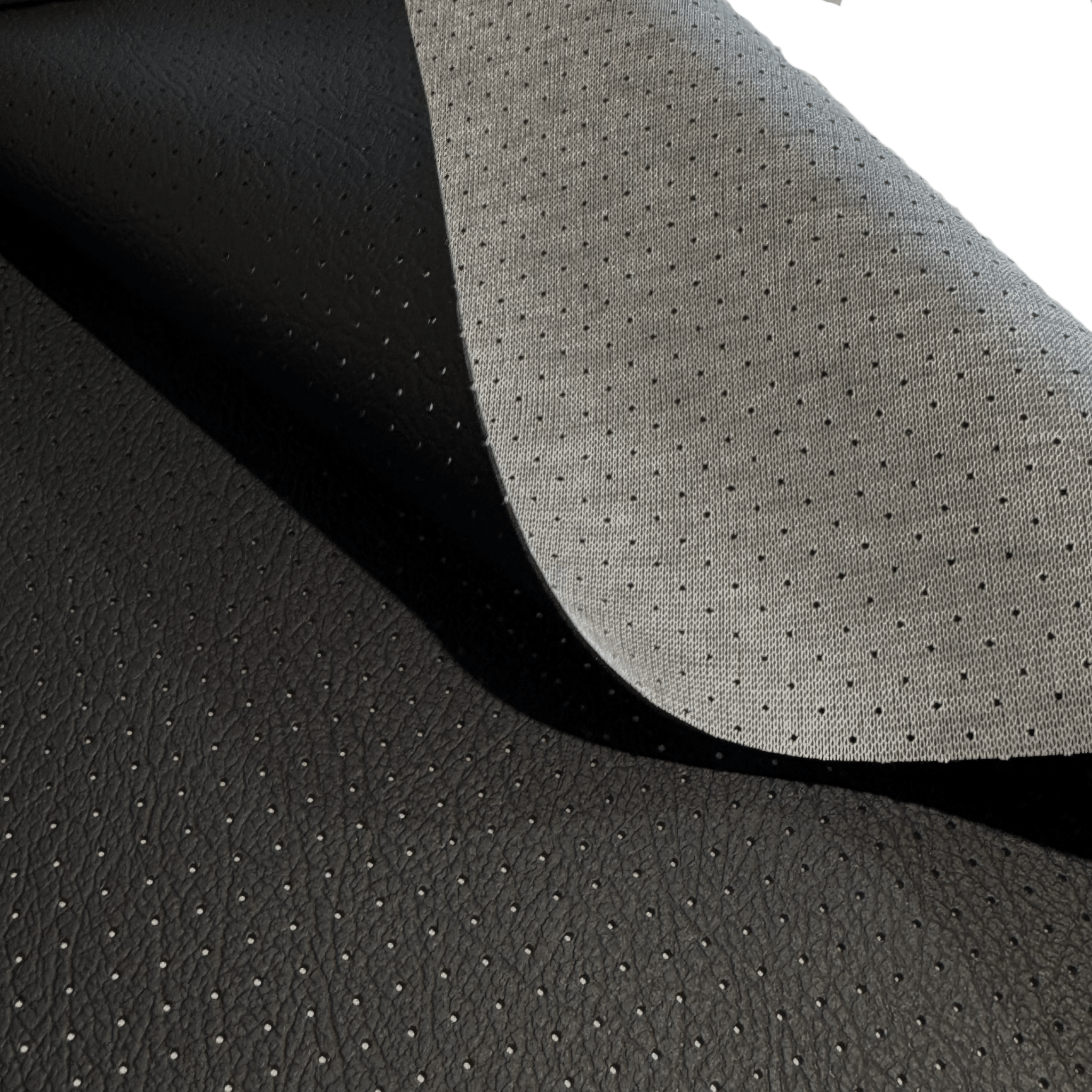 Polipiel Perforada Negra para Tapicería. Cuero de Imitación - HoustonArweave Textil