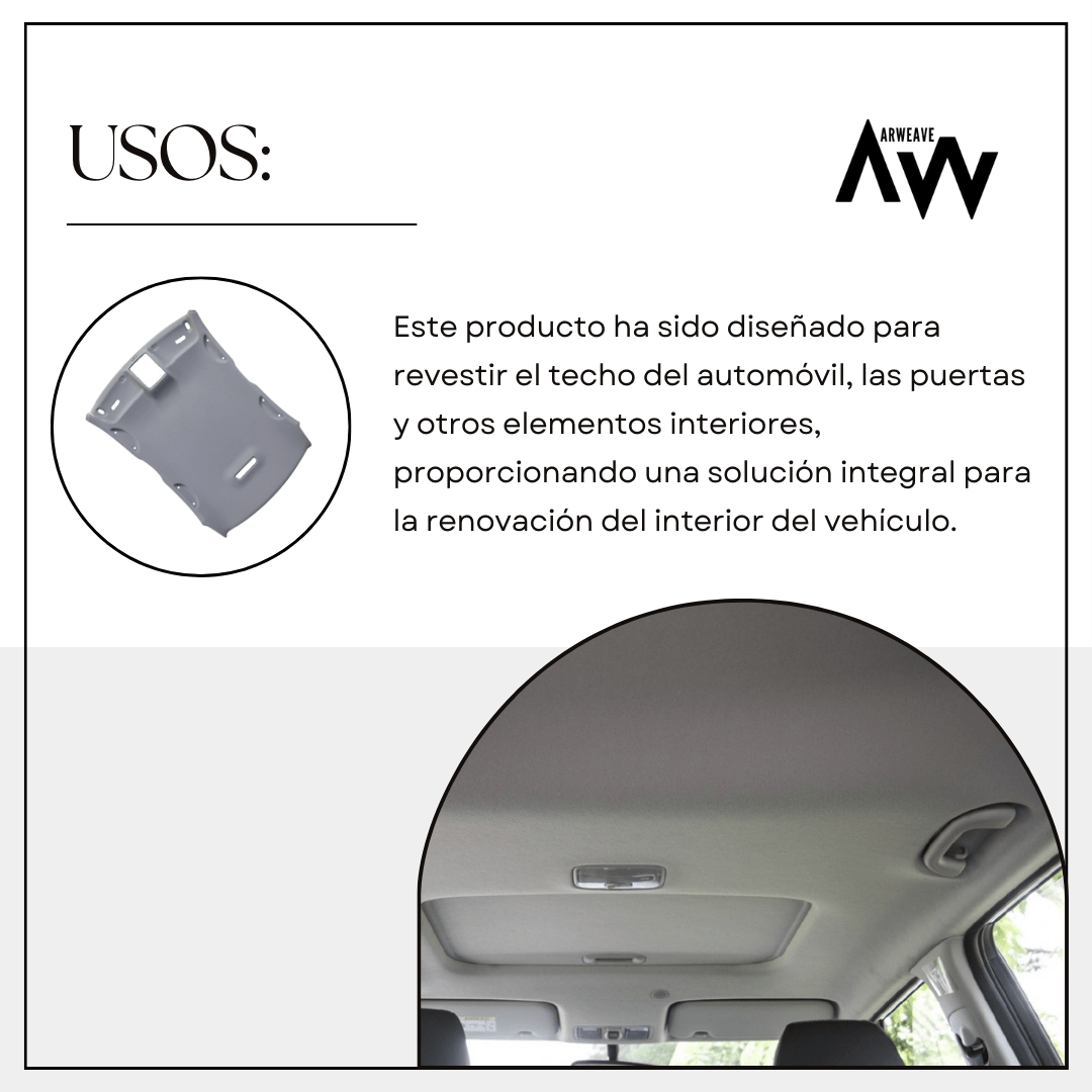 Tela Velour Foamizada para tapizar coche. Tapizar techo coche, puertas y interiores.Tela TechoArweave Textil