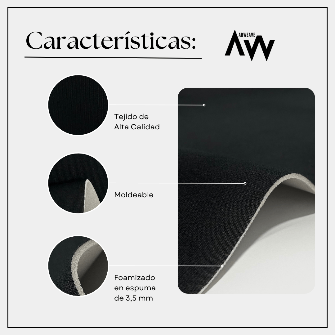 Tela Velour Foamizada para tapizar coche. Tapizar techo coche, puertas y interiores.Tela TechoArweave Textil
